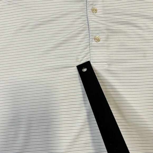 Peter Millar Summer Comfort Performance Polo Golf Shirt Mens XL White Striped - Picture 8 of 11